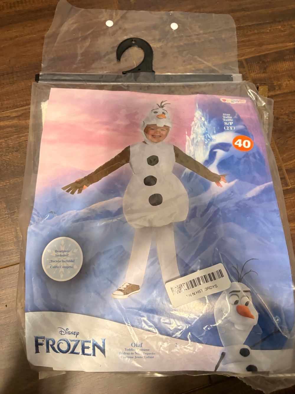 Disney Frozen Olaf Toddler White Snowman Costume 2T new